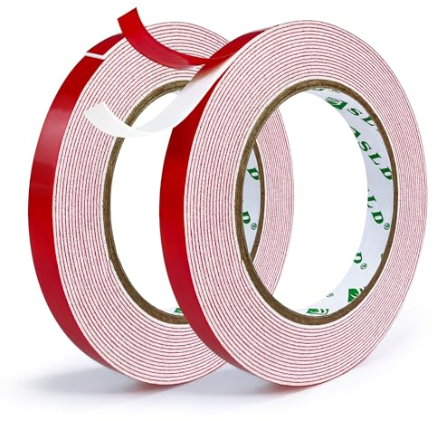 SANLI TAPE 2 Rollen Doppelseitiges Klebeband Mehrzweck Schaumstoff Montageklebeband extra starker, Schaumklebeband Geeignet für Schilder, Fotorahmen, Autozubehör, raue Untergründe