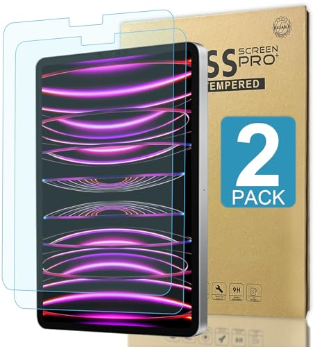 Lot de 2 films de protection d'écran en verre trempé anti-lumière bleue pour iPad Pro 12.9 pouce 6ème / 5ème / 4ème / 3e génération, modèle 2022/2021/2020/2018, protection d'écran en verre trempé avec