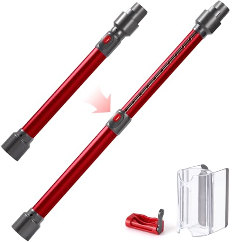 Tube Télescopique de rechange pour Dyson V7 V8 V10 V11 V15 aspirateur, Baguette à dégagement rapide Remplacement de 18 à 27 pouces pour Dyson Stick (Rouge)
