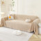 Royhom Couch Überzug 2/3/4 Sitzer, Sofa Überzug Ecksofa, Sofabezug L Form, Chenille Sofaüberwurf, Couch Überwurf mit Deko Quasten, Braun Sofa Überwurf(Rein Khaki, 180x380cm)