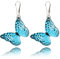 Pendientes Colgantes Hermoso Flor o Mariposa Forma Colección de Jardín Ligero ; Joyería para Mujer (Estilo 19 - Azul Celeste)