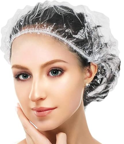 50PCS Shower Caps Disposable Plastic Shower Caps for Women Men Bath Caps Hair Cap Waterproof for Salon,Spa,Travel,Home Use,Hotel,Shower