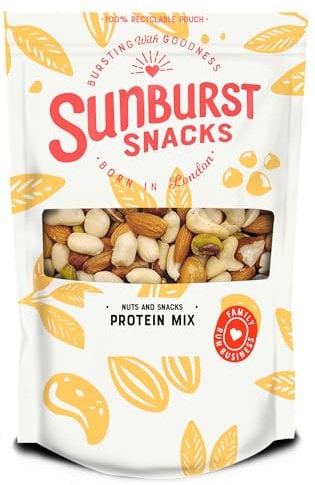 Sunburst Snacks High Protein Nut Mix, 100% Raw & Nutritious Blend of Almonds, Pistachios, Hazelnuts, Brazils, Cashews & Peanuts, Freshly Packed Daily, Resealable & recyclable Pouch, 1KG