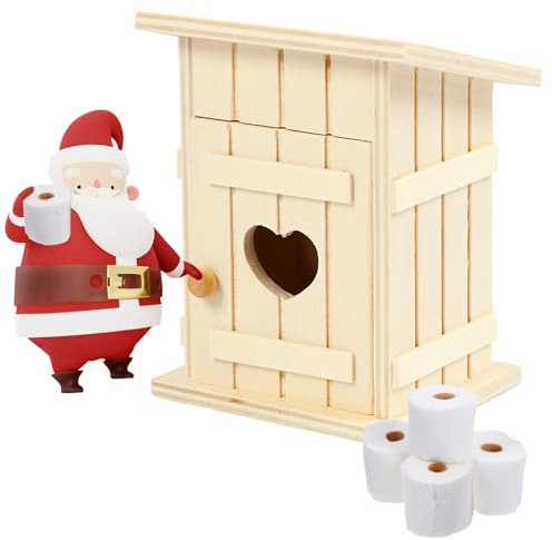 Accessori per gnomi Tedi, casetta igienica in miniatura e 4 rotoli di carta igienica in miniatura accessori per casa delle bambole 1:12, accessorio per Natale