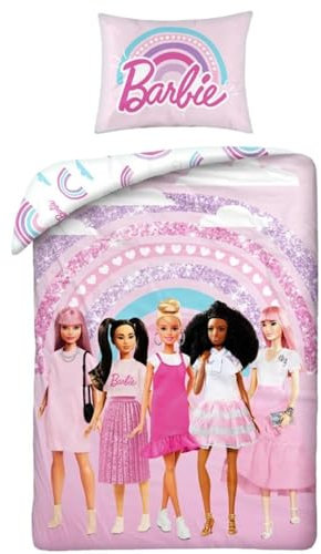 Halantex Le amiche Arcobaleno – Bettwäsche-Set Bettbezug 140 x 200 cm + Kissenbezug 70 x 90 cm, wendbar, 100 % Polyester, mehrfarbig