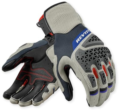 Revit Sand 5 Motorrad Handschuhe, silber/rot, XL