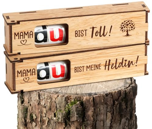 BOFUNX 2pcs Mama Geschenk - MAMA du bist meine Heldin Holz Geschenkbox für Schokolade Verpackung Geschenk für Mama Beste Mama Mama Geschenke zum Geburtstag Muttertagsgeschenk