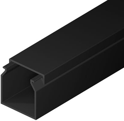 EDO Kabelkanal 25x25 mm Dunkelanthrazit – 2 m Kabelschacht mit Klappdeckel zur Schraubmontage – Aufputz Kabelabdeckung für Wand, TV, Büro – Kabel Organizer für Innenbereich