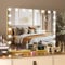 MAMIZO Hollywood Spiegel Gold, 80x60 cm, Schminkspiegel mit Beleuchtung,20 LED-Licht, 3 Lichtfarben, Enstellbare Helligkeit, mit USB und 10x Lupe, Spiegel mit Licht, Wandspiegel, Makeup Mirror