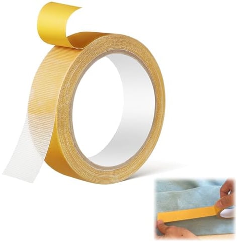 Optimiertes Doppelseitiges Gewebeklebeband, Waschbares Selbstklebendes Saumband für Hosenbeine & Kleidung, Teppich Klebeband für Vorhänge, Leder & Textilien, Ohne Nähen Transparent 2,5 cm x 10 m