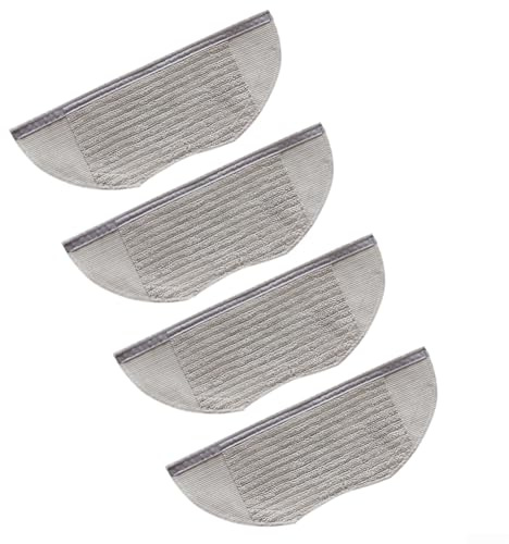 Yelvera Mikrofaser-Wischpads für MEDION für X40 SW MD 20040 Roboterstaubsauger, starke Wasseraufnahme, wiederverwendbar, maschinenwaschbar, Ersatztücher, effiziente Bodenreinigung, Grau, 4 Stück