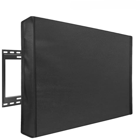Tv Cover Garden Patio Outdoor TV Cover 32 36 40 46 50 55 60 65 Protect TV Screen Weatherproof Dust-proof Outdoor TV Cover(Black,FOR 46-48inch TV)
