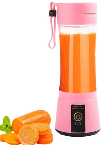 Taza exprimidora, botella mezcladora de frutas - Exprimidor de frutas inalámbrico de 400 ml para batidos - Exprimidor de limpieza automático con cordón, mezclador a prueba de fugas para viajes, hogar,
