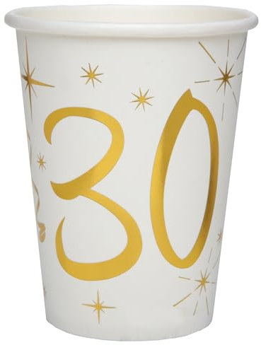 Santex 10 gobelets Anniversaire 30 Or