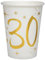 Santex 10 gobelets Anniversaire 30 Or