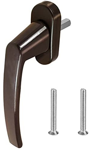 Premium Aluminium Fenstergriff Victory - Metall Sockel, Farbe:Braun RAL 8019, Stiftlänge:35mm