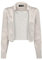 Bolerose formal Satin Langen Ärmel Bolero Jacke (Silber, 4XL)