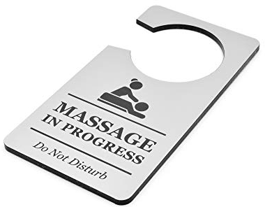 Türschild mit Aufschrift Massage in Progress Do Not Disturb, silberfarbenes Acryl, ideal für Schönheitssalons, Spas, Kliniken