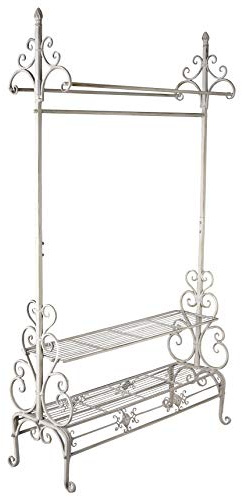 Kleiderständer Landhausstil Garderobenständer Metall Altweiss Kleiderstange Vintage Garderobe aja259 Palazzo Exklusiv