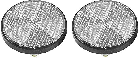 F FIERCE CYCLE Paar M6x1.0 Weißer Kunststoff Universal Schraubmontage Reflektierender Warnreflektor für Motorräder