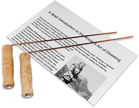 Ensemble de cannes de radiesthésie – Cuivre – Poignées en bois de qualité supérieure, chasse aux fantômes, eau souterraine, or, activités paranormales, instructions incluses (français non garanti)