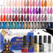 Lavender Violets 25 Pcs UV Gel Nail Polish Brilliant Red Earth Summer Color with Blooming Gel Base Coat,Glossy n Matte Top Coat Dotting Drawing Nail Brush Soak Off Manicure C402