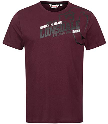 Lonsdale Herren Walkley T-Shirt, Vintage Oxblood, 4XL