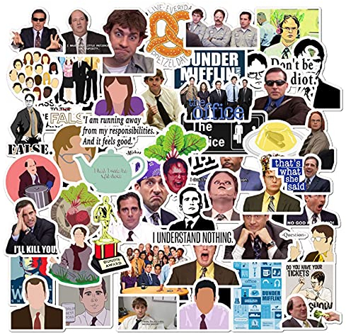 The Office Aufkleber 50 Stück, Laptop Aufkleber Bombe Vinyl Aufkleber Pack für Auto Gepäck Skateboard Motorrad Aufkleber für Jugendliche Erwachsene