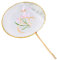 Handheld Folding Fans Classical Embroidery Silk Fan Round Female Long Handle Ancient Fan Hand Fan Wall Decor (Size : XL)