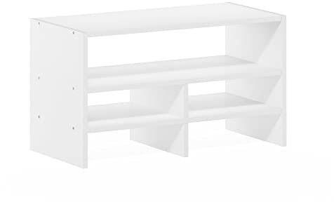 Furinno Hermite Schreibtisch-Organizer-Regal, Bücherregal, Weiß