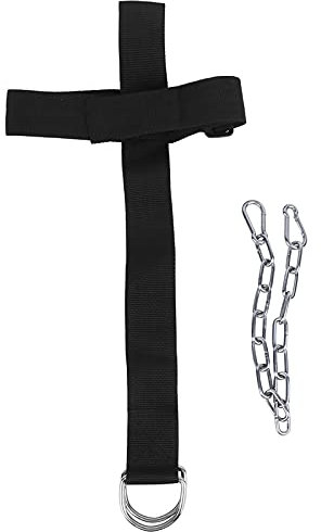 Heads Nackentrainer, Verstellbarer Sports Nackentraining Trainingsgeschirr Traps Gewichthebergurt Nackengurt Trainingszubehör mit Langer Stahlkette für Krafttraining Kraftsport Fitness Bodybuilding