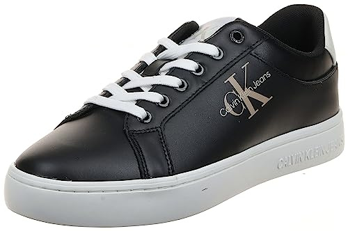 Calvin Klein Jeans Damen Cupsole Sneaker Classic Fluo Contrast Wn Schuhe, Schwarz (Black/Ancient White), 39