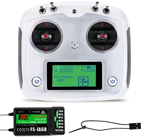HTLNUZD Flysky FS-i6S Transmitter 2.4G AFHDS 2A RC Touchscreen 10CH Radio Controller with FS-iA6B 6CH Receiver, for RC Quadcopter Multirotor Drone (FS i6x)