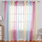 Lsimeru Regenbogen Vorhang Farbverlauf Transparent Lila Blau Gelb 2er Pack Tüll Gardinen Durchsichtig Bunt Ösenschal Ösenvorhang Halbtransparent Wohnzimmer Schlafzimmer,140x220