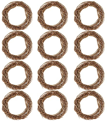 Ashland 14 Natural Grapevine Wreath - Ready-to-Decorate Rustic Home Decor for Weddings, Birthdays, Parties, and Holidays - Bulk 12 Pack