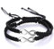YOFASEN Couple Bracelet Infinity Braided Handcrafted Wristband，Men Women Adjustable Woven Bracelet, Girl Birthday Anniversaries Friendship Gift，Black