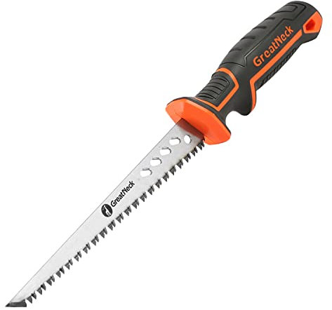 GreatNeck 74026 Rasping Jab Saw, Drywall Cutter, Hand Saw for Drywall, for Keyhole Saw Kit, Sheetrock Saw, Ergonomic Handle, 8 TPI