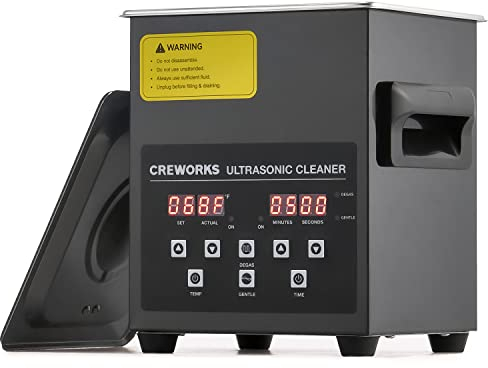 CREWORKS Black Titanium Stainless Steel Ultrasonic Cleaner 2L