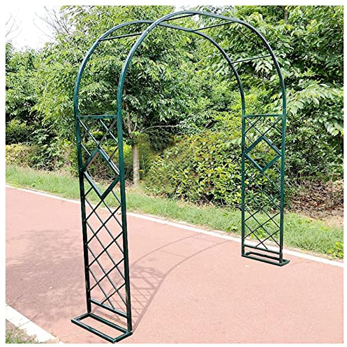 Rosenbogen Verzinkt Gartenbogen Metall Torbogen Kletterpflanzen Rankgitter Rosengestell Rankbogen (Color : Grün, Siz 140x230cm)