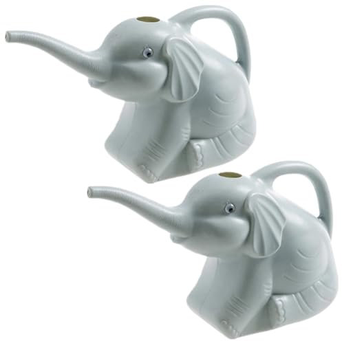 Youning Arrosoir à fleurs 2 l Design éléphant Petit arrosoir de jardin en plastique Nouveauté pour l'intérieur et l'extérieur, la maison, le jardin Outils pour enfants (2 pièces bleues)