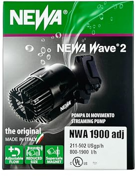 Newa Pompa di circolazione per acquari, portata regolabile 1900 l/h (500 gph)