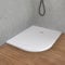 Inbagno Piatto Doccia semicircolare Destro 80x100 in Resina Bianco Effetto Pietra, Ultra Slim e Antibatterico, riducibile su Misura, griglia di Scarico Reversibile, Loren