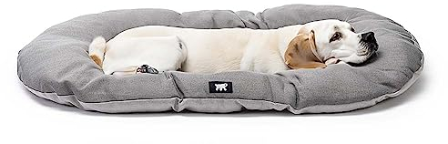 Ferplast Hundekissen Hundesofa Hundebett Große Hunde mit Antibakteriellem und Antiviralem Schutz, Baumwolle, Waschbar, 100 x 63 cm. Grau