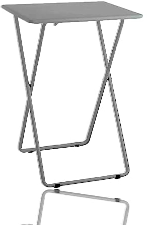 AAMEN Folding TV Tray Table, Portable TV Dinner Coffee Table, Laptop Table, Drinks Table, Folding Side Table, Space Saving Fold Up End Table (Grey)