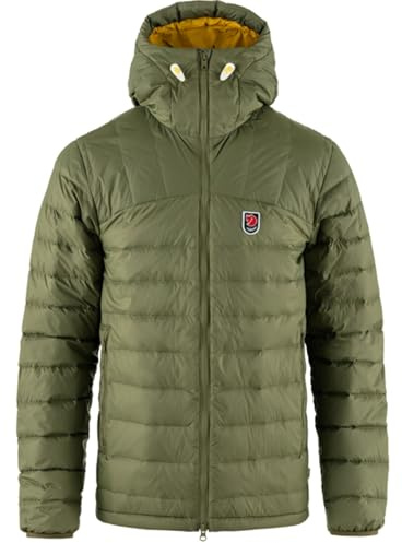 Fjällräven Herren Expedition Pack Down Hoodie Jacke, Green/Mustard Yellow, XL