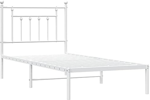 vidaXL Bettgestell mit Kopfteil Metall Weiß 80x200 cm