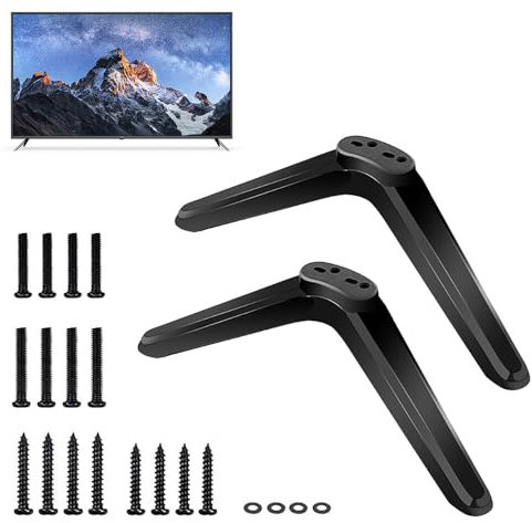 Foreverup TV Base Pedestal Feet, Universal Stand Legs for Most TCL ROKU 32-55 Inch TVs, Replacement Base With Screws, Non-Slip Design, Quick Assembly