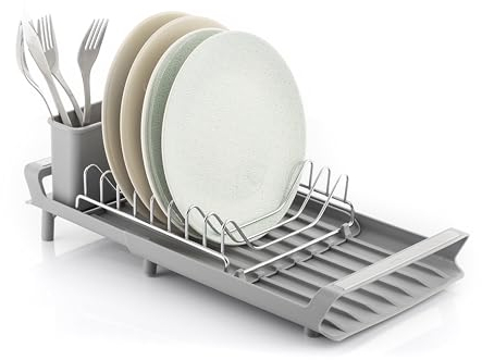 InnovaGoods® Escurreplatos Extensible 28-47 cm, escurridor de Platos de Acero Inoxidable con Inclinación de 30º, Escurreplatos Ideal para Mantener el Orden y Ahorrar Espacio.
