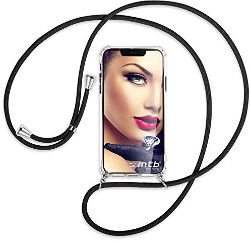 mtb more energy® Handykette kompatibel mit Samsung Galaxy S24 - schwarz - Smartphone Hülle zum Umhängen - Anti Shock Full TPU Case