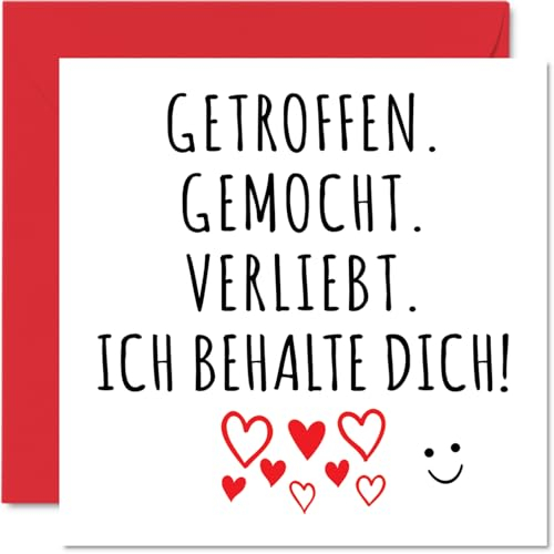 Romantisch Karte Hochzeitstag Jahrestag - Ich Behalte Dich - Niedliche Lustig Hochzeits-Jubiläum Karten für Freund Freundin Ehemann Ehefrau Frauen Männer Ihr Ihn, 145 mm Hochzeitskarte Grußkarte